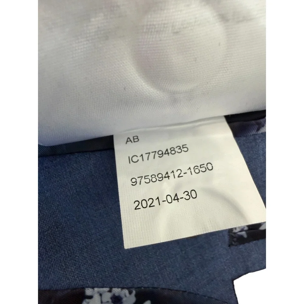 Indochino Mens Hemsworth Blue Blazer Jacket Custom Floral Lining‎ 100% Wool
